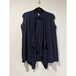 Rags & Couture Cardigan WomenXL Navy Open Front Cold Shoulder Travel Work Office